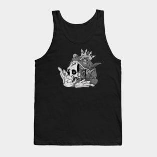Frog Eating Skull with Crown Tank Top